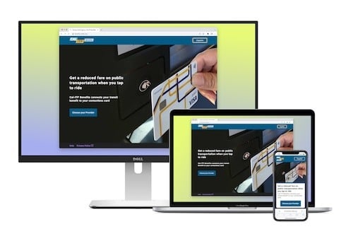 The Cal-ITP Benefits app shown on various devices.